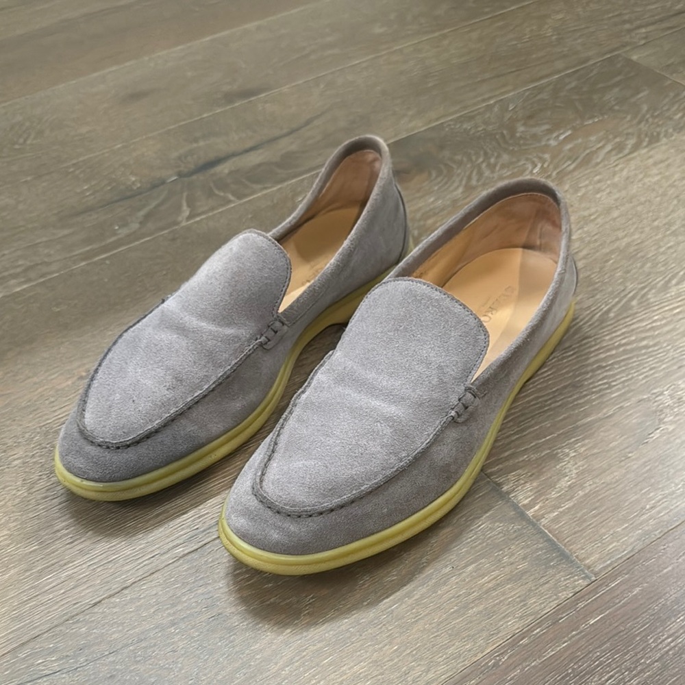 Gray Suede Loafers